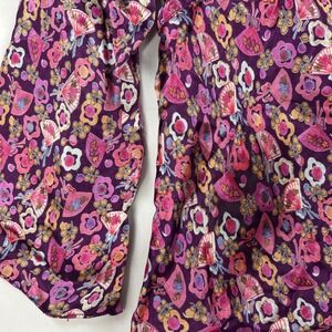 NWT Vintage Angie Purple Floral Beaded Bell Sleeve Top S